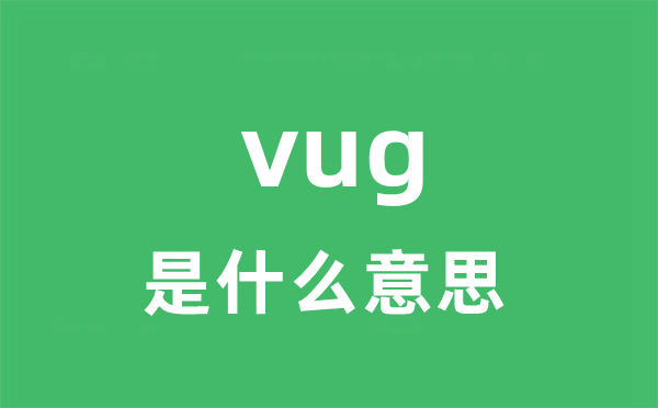 vug是甚么意义