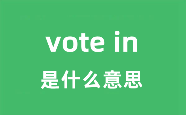 vote in是甚么意义