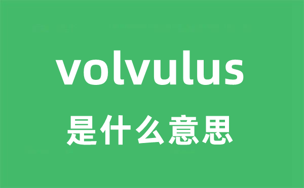volvulus是甚么意义