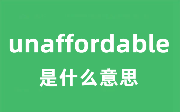 unaffordable是甚么意义