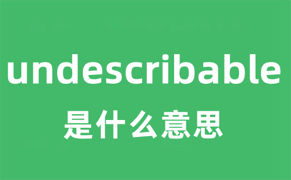 undescribable是甚么意义