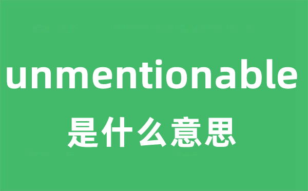 unmentionable是甚么意义