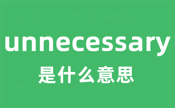 unnecessary是甚么意义