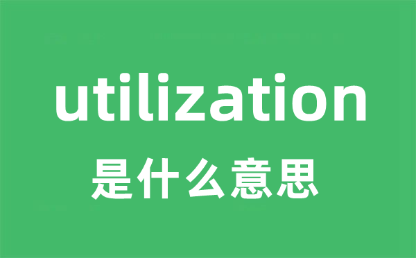 utilization是甚么意义