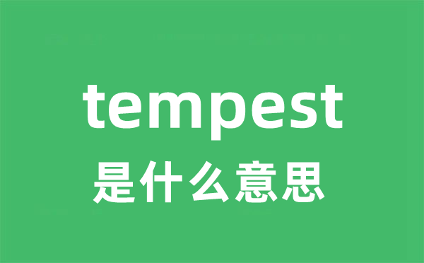 tempest是甚么意义