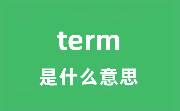term是甚么意义