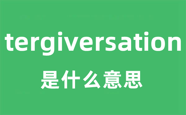 tergiversation是甚么意义