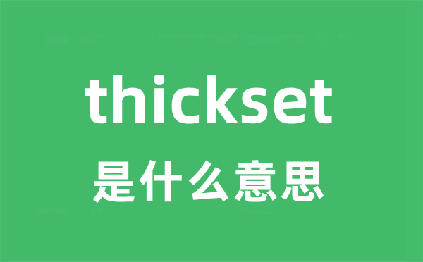 thickset是甚么意义
