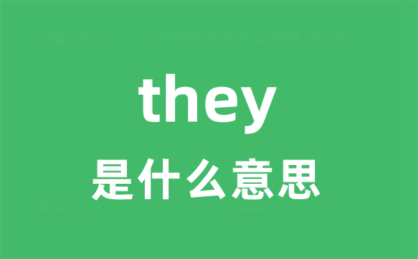 they是甚么意义