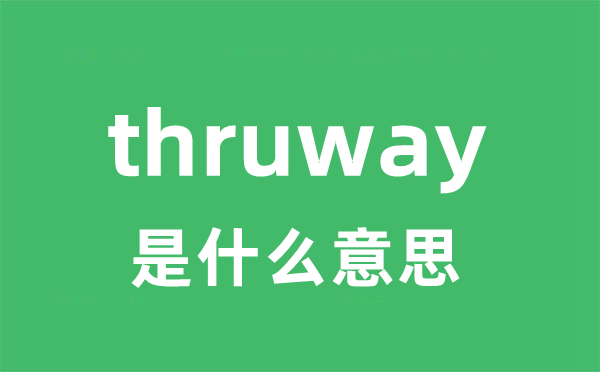 thruway是甚么意义