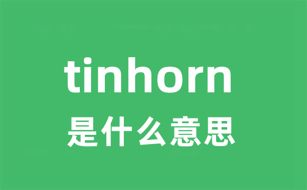 tinhorn是甚么意义