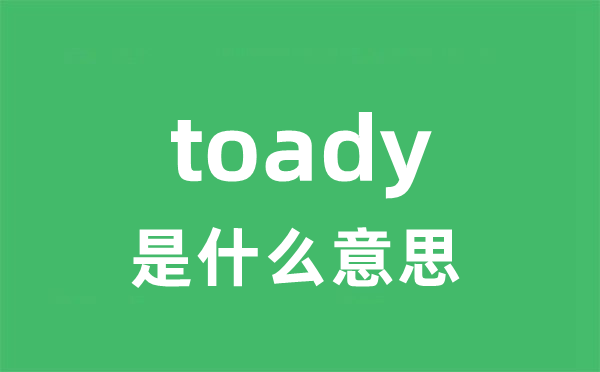 toady是甚么意义