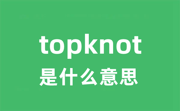topknot是甚么意义