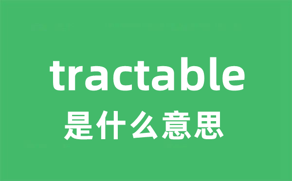 tractable是甚么意义