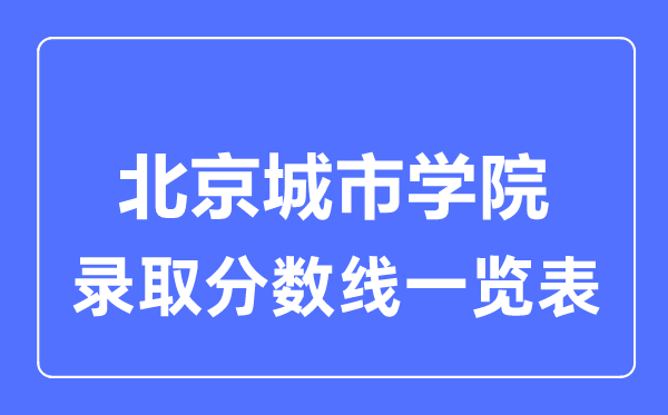 2023年高考几多分能上北京都会学院？附各省登科分数线