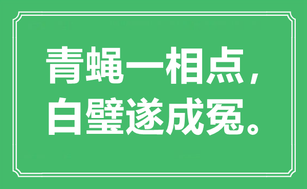 “青蝇一相点，白璧遂成冤。”是甚么意义,来由是那里