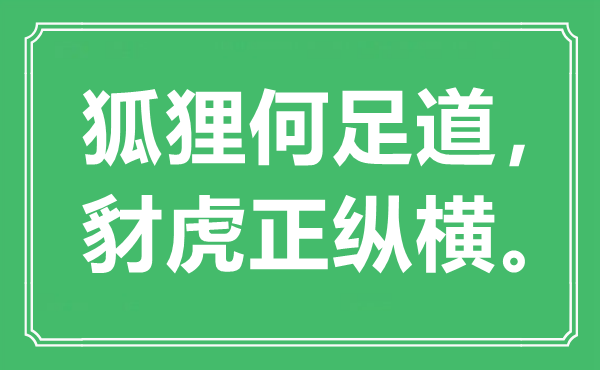 “狐狸何足道，豺虎正纵横。”是甚么意义,来由是那里
