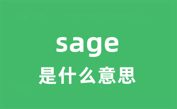 sage是甚么意义