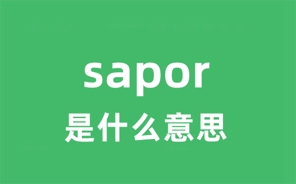 sapor是甚么意义