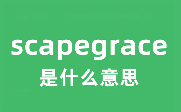 scapegrace是甚么意义