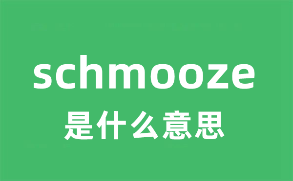 schmooze是甚么意义