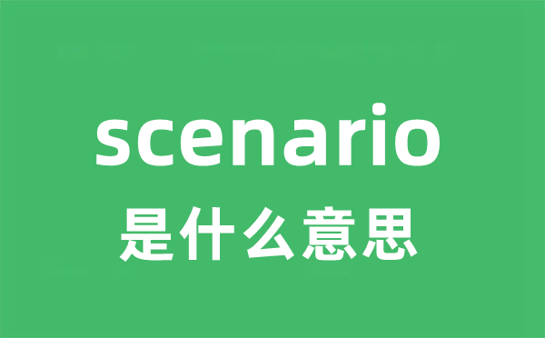 scenario是甚么意义