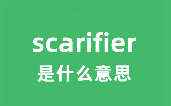 scarifier是甚么意义