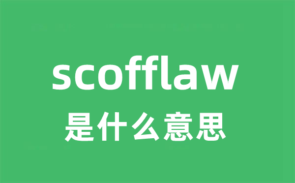 scofflaw是甚么意义