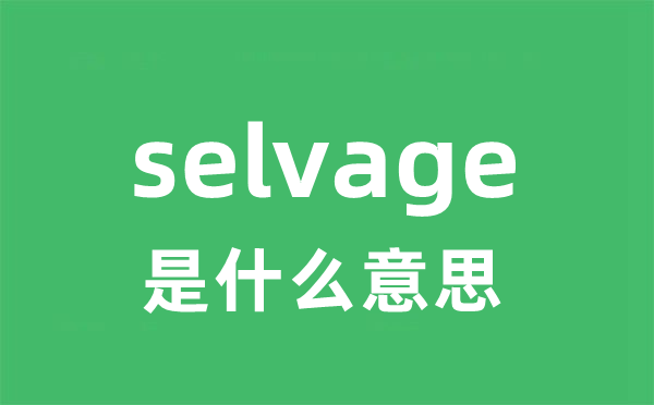 selvage是甚么意义