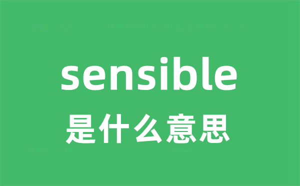 sensible是甚么意义