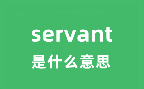 servant是甚么意义