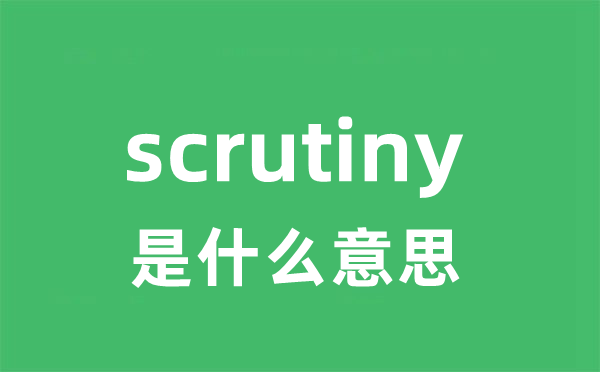 scrutiny是甚么意义