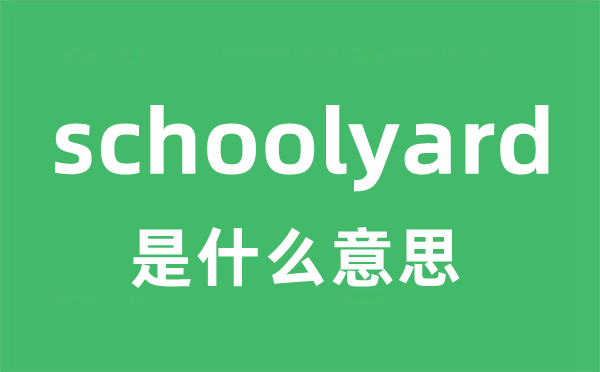 schoolyard是甚么意义