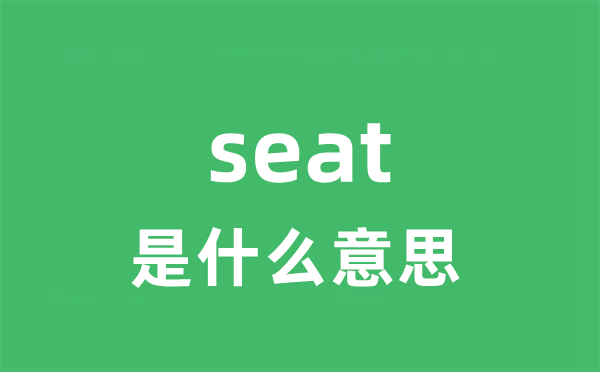 seat是甚么意义