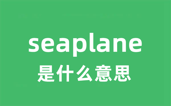 seaplane是甚么意义