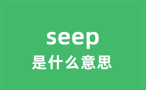 seep是甚么意义