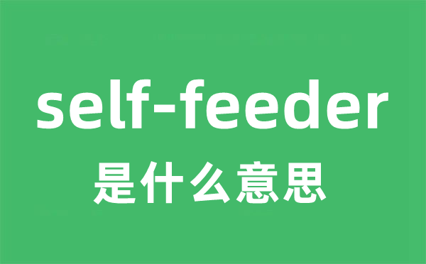 self-feeder是甚么意义