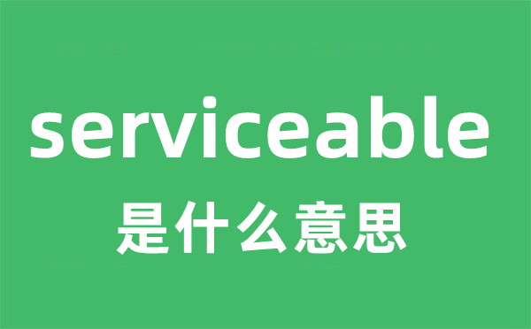 serviceable是甚么意义