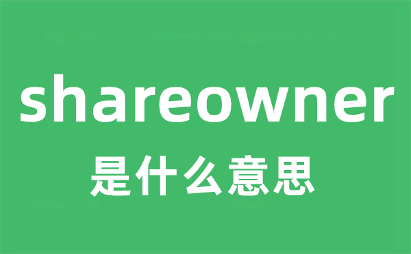 shareowner是甚么意义