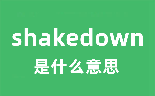 shakedown是甚么意义