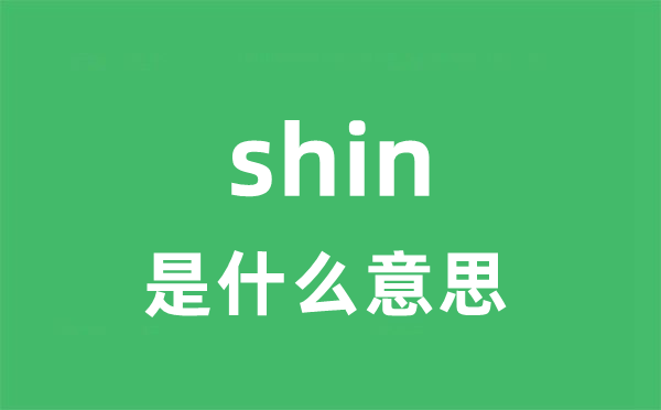 shin是甚么意义