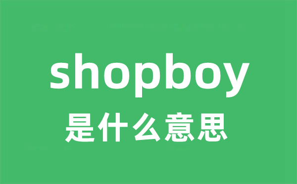 shopboy是甚么意义