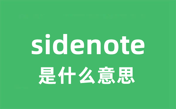 sidenote是甚么意义