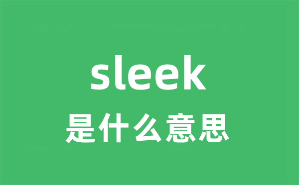 sleek是甚么意义