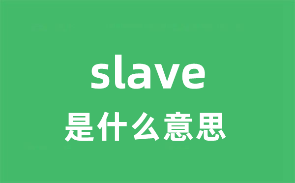 slave是甚么意义