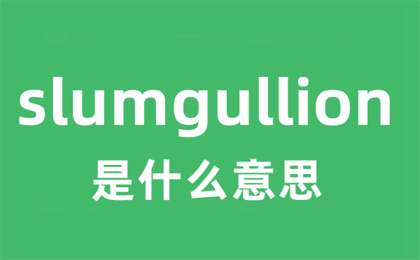 slumgullion是甚么意义