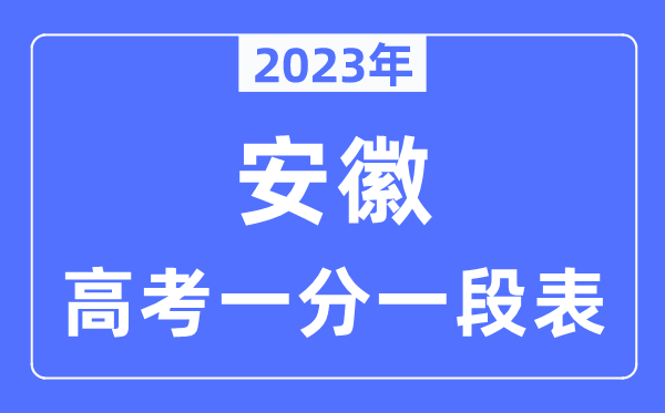 2023年安徽高考一分一段表,安徽高考分数位次排名查问表