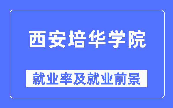 西安培华学院失业率及失业远景怎样样,好失业吗？