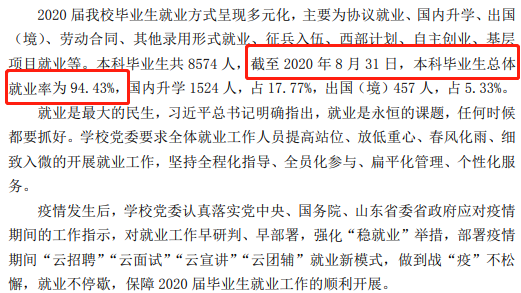 山东财经大学失业率及失业远景怎样样,好失业吗？