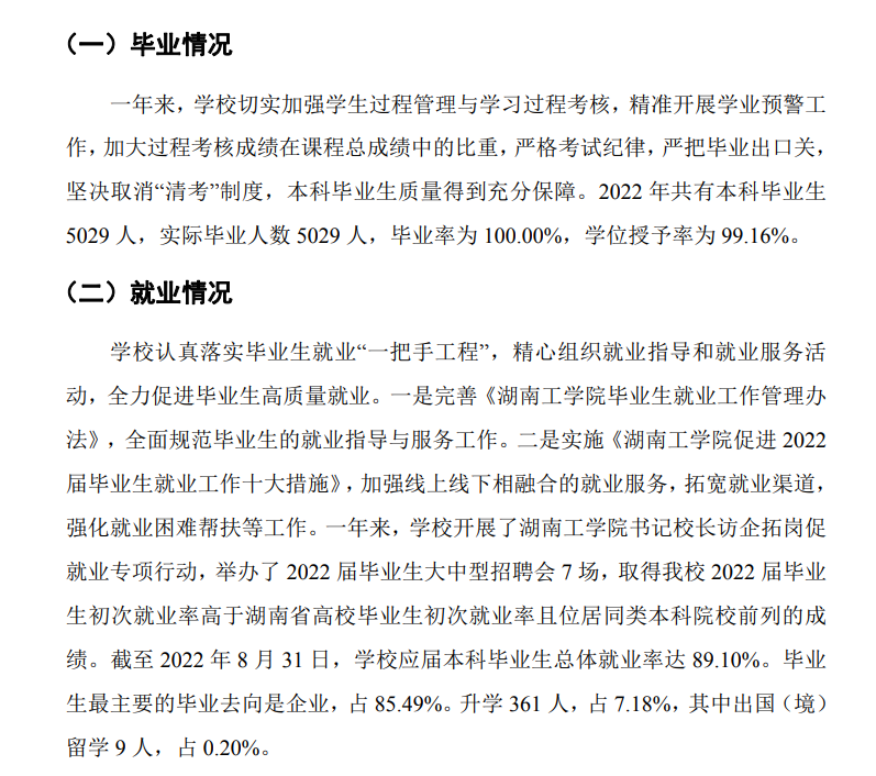湖南工学院失业率及失业远景怎样样,好失业吗？